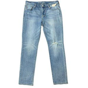 Old Navy Mid Rise Straight Leg Distressed Knees Jean Blue Joshua Tree Women’s 4